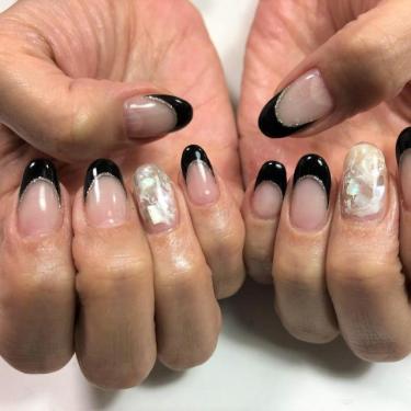 白×黒フレンチ